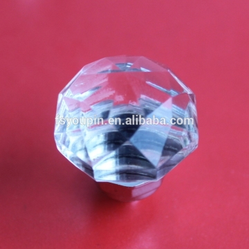 Zinc Alloy + Glass/Crystal Cabinet Knobs for Furniture