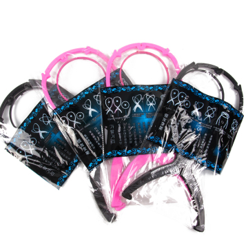 AliLeader Best Quality Pink And Black Portable Wig Stand For Making Wigs