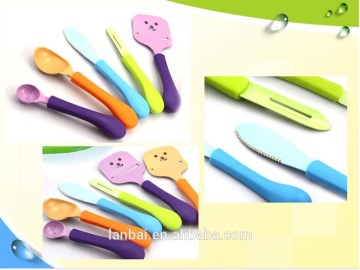 New colorful fashion design set of 6 high quality salad tool icecream scooper, fruit scooper, cheese cutter, vegi fruit peeler