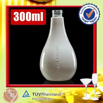 Small cute bubble shape white colored glass bottle 300ml