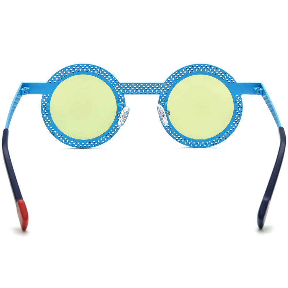 Colorful Round Cutout Titanium Sunglasses