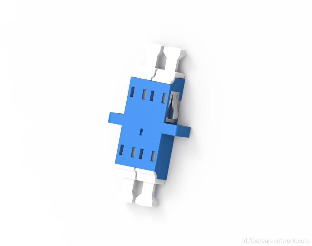 LC Duplex Fiber Optic Adapter dengan Flange Tanpa Shutter