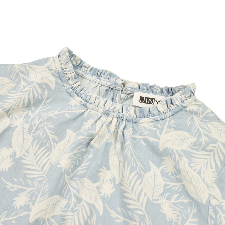 حار بيع بلوزة قميص تصاميم خمر غسلها طويلة الأكمام أزياء العلامة التجارية القطن القمصان النسائية