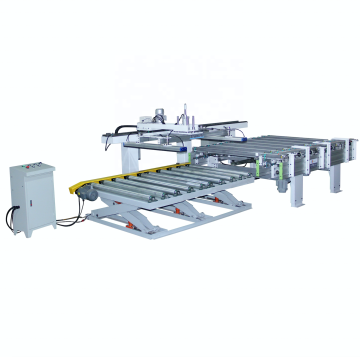 Vacuum Lifting Loader with Roller Type Scissor Lifter Table for Woodworking Panel Conveyance