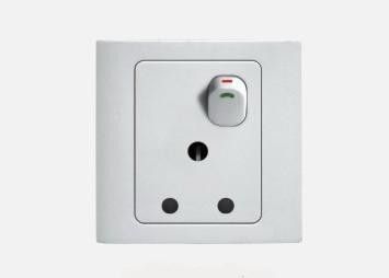 250v 15a Pc Abs Material South African Type Three Round Pins Light Switch Socket Hyj-010