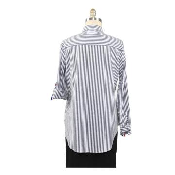 New Blouse Women Casual Striped Top Shirts Blouses