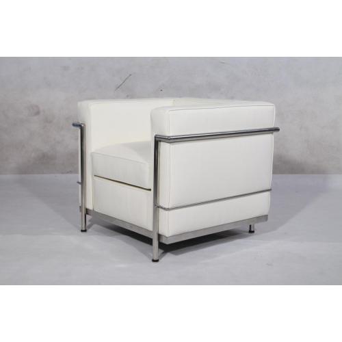 White Leather Le Corbusier LC2 Chair Replica