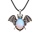 Opalite 13X18mm Cabs Antique Silver Alloy Antique Silver Alloy Bat Pendant Necklace 45cm Black Cord