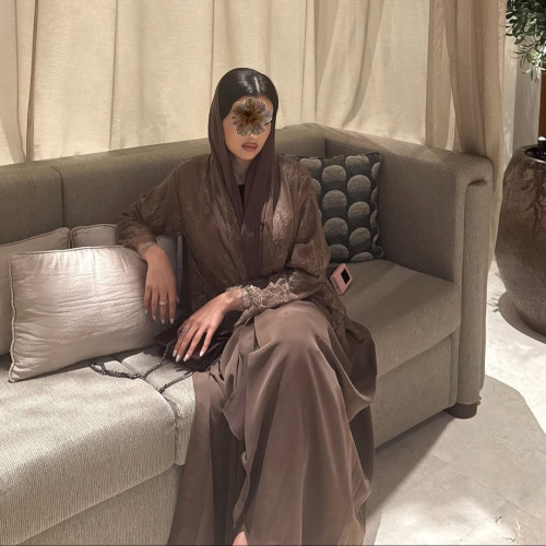 روکش توری زیبا ژاکت کش باف پشمی اپن Abaya برای زنان