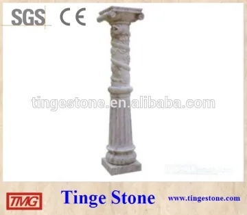 Square head round base stone pillar china dragon designs