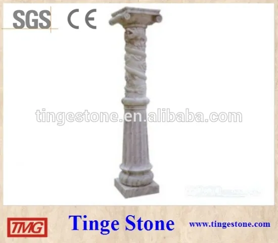 Square head round base stone pillar china dragon designs