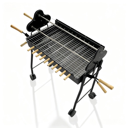 เตาย่างถ่านแบบเคลื่อนย้ายได้ที่ผ่านการรับรองจาก FDA พร้อมส้อม 11 อัน