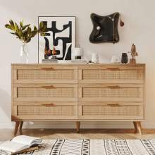 3 Drawer Storage Nightstand Rattan Dresser with Storage Chest Bedroom Furniture Manufactory