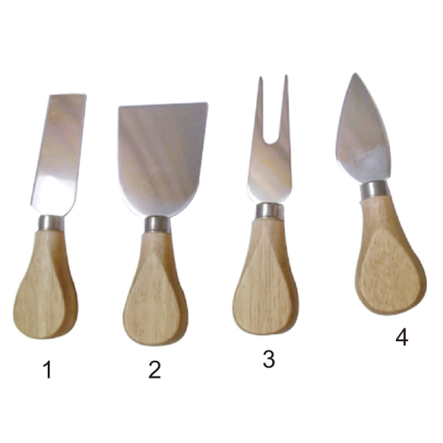 4 Pcs Cheese Tool Set with Wooden Handle