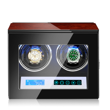 LED Backlit Watch Winder with Remote Control and Jewelry Storage