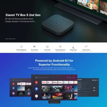 Xiaomi TV Box S 2nd Gen - 4K HDR Google TV with Google Assistant Remote