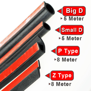 P (8M)+BigD 5(M)+Small D 5(M) + Z 8(M) Rubber Seals SetFillers car noise insulation for car door car Trunk Hood Sound Insulation