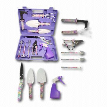 Garden Tool Set, Includes Scissors, Shovel, Kinfe, File, Screwdriver and More