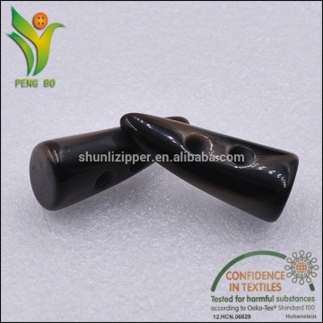 horn shape looking polyester resin toggle buttons for clothing