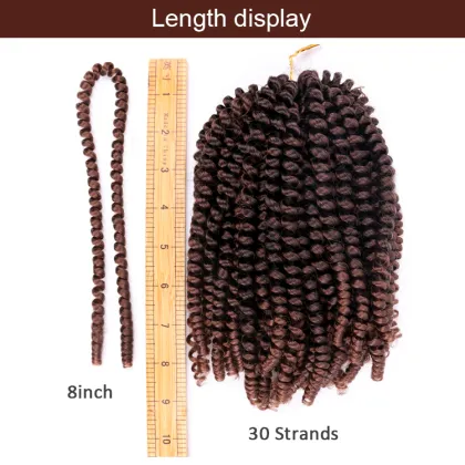 Synthetic spring afro twist 8 inches hair extension ombre nubian loc braid freestress pre twisted crochet spring twist