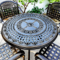 Outdoor cast aluminum table and chair sets