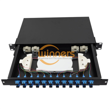 1U 24 Cores SC Simplex Fiber Optic Patch Panel