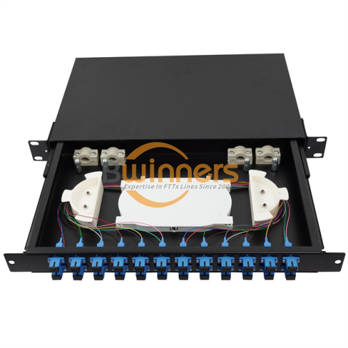 1U 24 CORES SC Simplex Fiber Optic Patch Panel