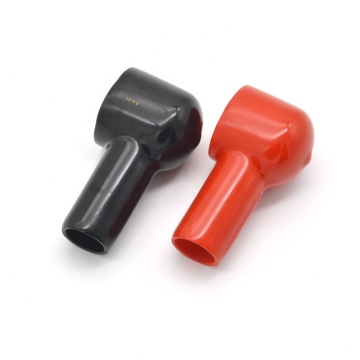 Black Red Plastic Storage Cover for Motorcycle and Car Battery Cable Terminals - 20x12MM
