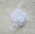 Fjäder Rose Corsage hårband till liten blomma, pannband med blommor håraccessoarer
