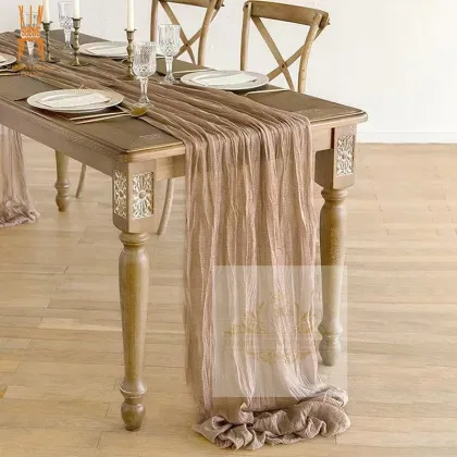 Colorful Polyester Table Runners for Luxury Wedding Banquets and Parties
