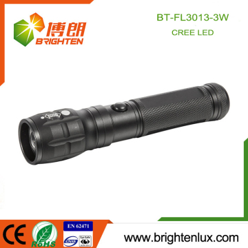 Factory Wholesale 3*AAA battery Operated Metal Material Multi-function Zoom Focus 3W Cree Power Light led Torch