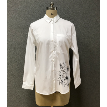 women's white print shirt