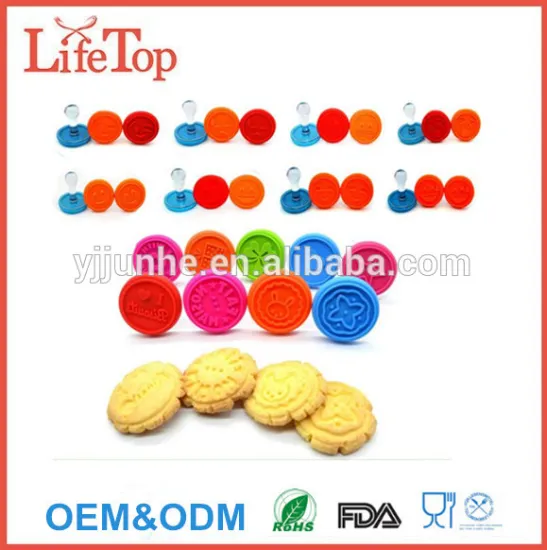 Food Grade Silicone Stamp with Handle for Cookies and Fondant