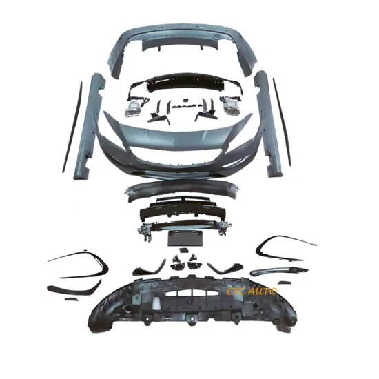 Custom W117 Body Kit: Front Bumper, Rear Bumper, Side Skirts, and Grille for Mercedes-Benz CLA Class" 

However, considering typical SEO practices and keyword placement, a more streamlined title could be:

"W117 Body Kit - Front & Rear Bumpers, Side Skirt