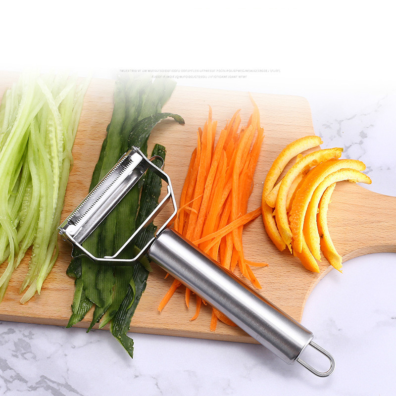 1PC Dual Slicer Shredder Peeler Vegetable Julienne Cutter Sharp For Potato Carrot Fruit Stainless Steel 304