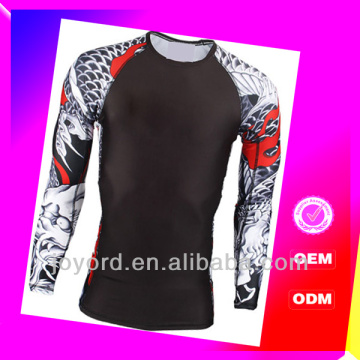 China custom sublimated print men mma rash guard for club