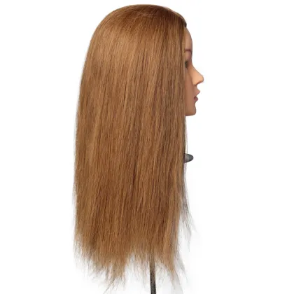 Beauty salon hairdressing training head with 100% human hair