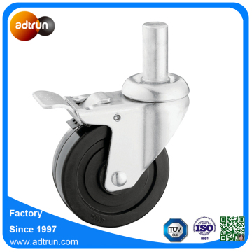 4inch Solid Rubber Wheel Round Stem Caster 105 Capacity