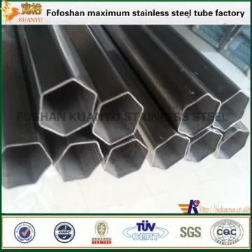 hexagonal stainless steel tubes with 304 grade material