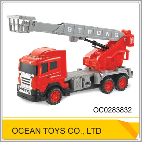 Plastic friction kids play car fire truck toy OC0283832