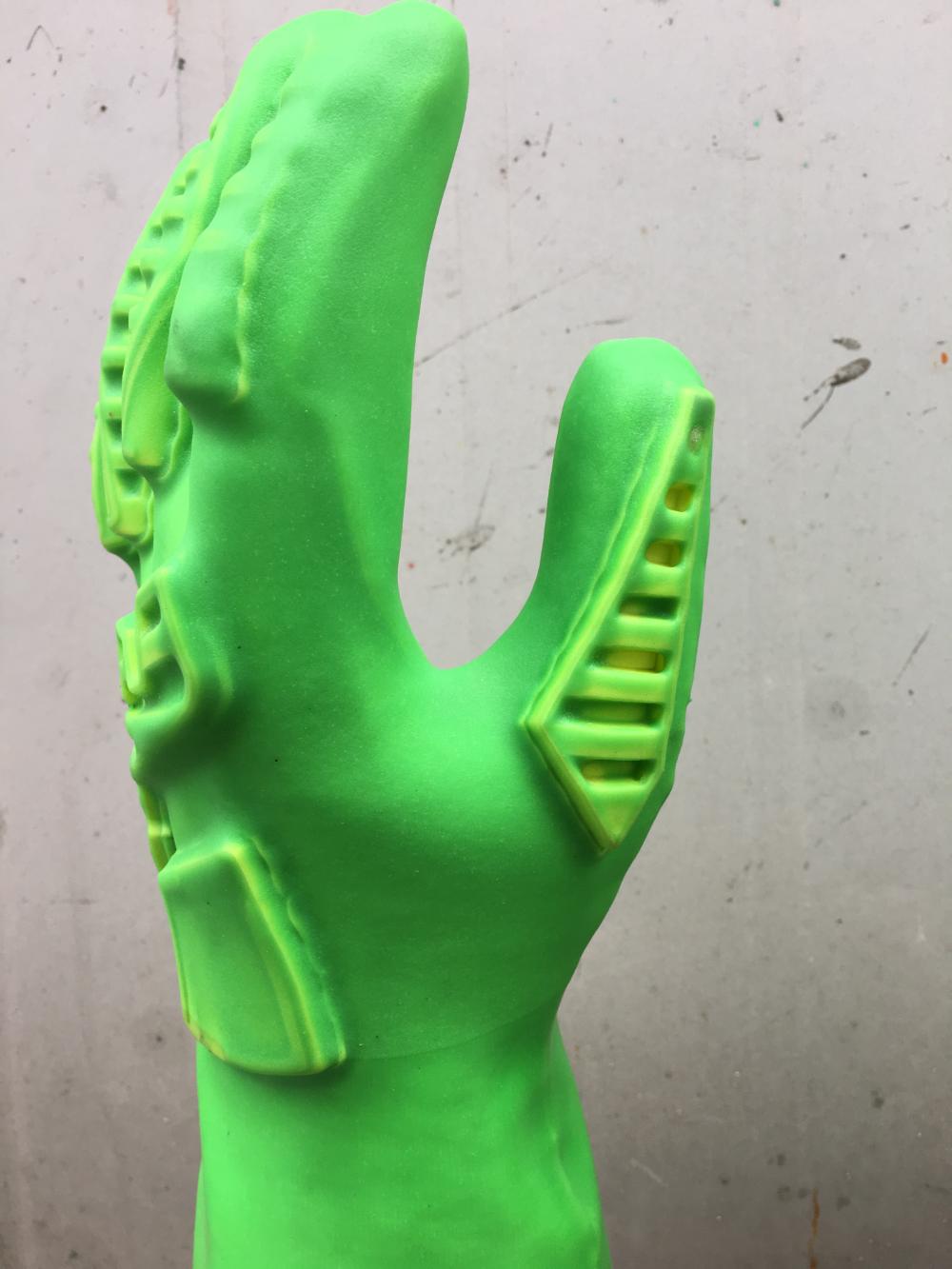 Fluoreszierende grüne PVC-Anti-Schlaghandschuhe