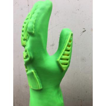 Fluoreszierende grüne PVC-Anti-Schlaghandschuhe