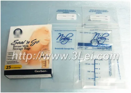 Gamma ray sterilized milk storage bag