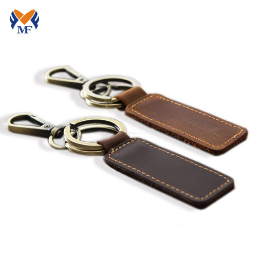 Genuine Leather Hook Keychain Ring For Men