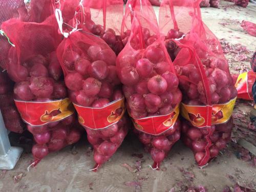 Bawang merah yang segar dalam beg Mesh 10kg