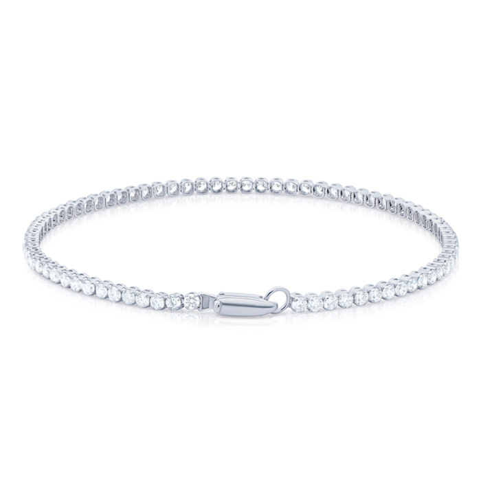 ไม้เทนนิสไวท์โกลด์ 14K อันหรูหรา พร้อม Lab Diamond