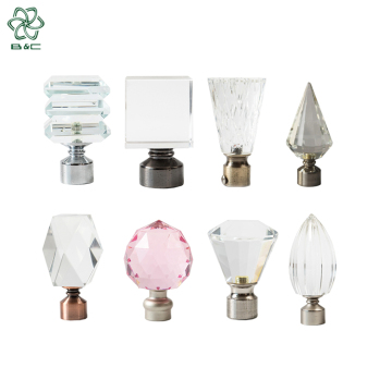 Cheap Crystal Finials Curtain Rod Set - Decorative Crystal Ball Ends