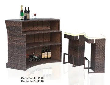 Wicker Furniture: Outdoor Rattan Bar Chairs, Stools, and Tables for Patio and Restaurant