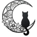 Elegante decorazione da parete con sagoma di gatto lunare in lamiera stagnata