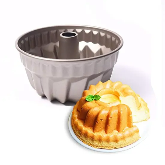 Heavy-duty Carbon Steel Fluted Tube Bundt Cake Pan